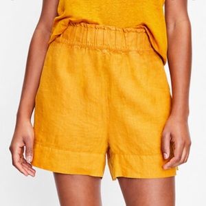 2 PAIR! Lou & Grey linen pull-on shorts - L (gold + Nantucket red)
